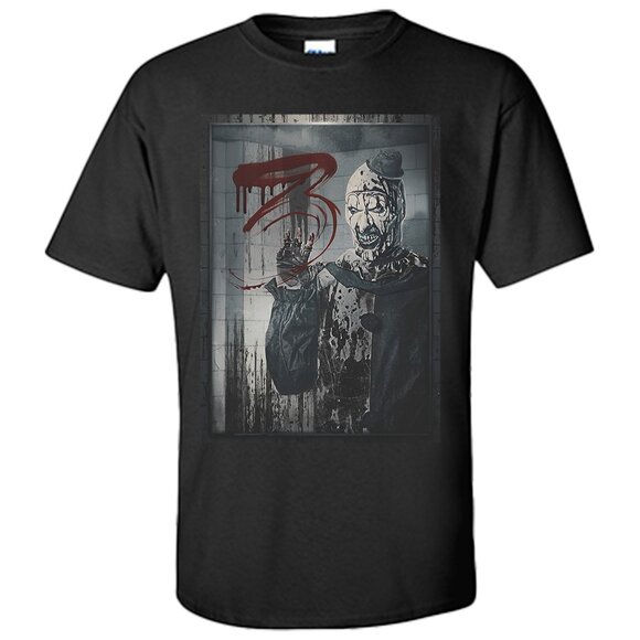 Art the clown T Shirt The terrifier 3 Art in Mirror Shirt Size S-XXXL - Picture 1 of 5